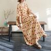 Dimanaf 2025 Women Plus Size Summer Long Dress Floral Casual Vintage Dress Basic V-Neck Loose Dress Maxi