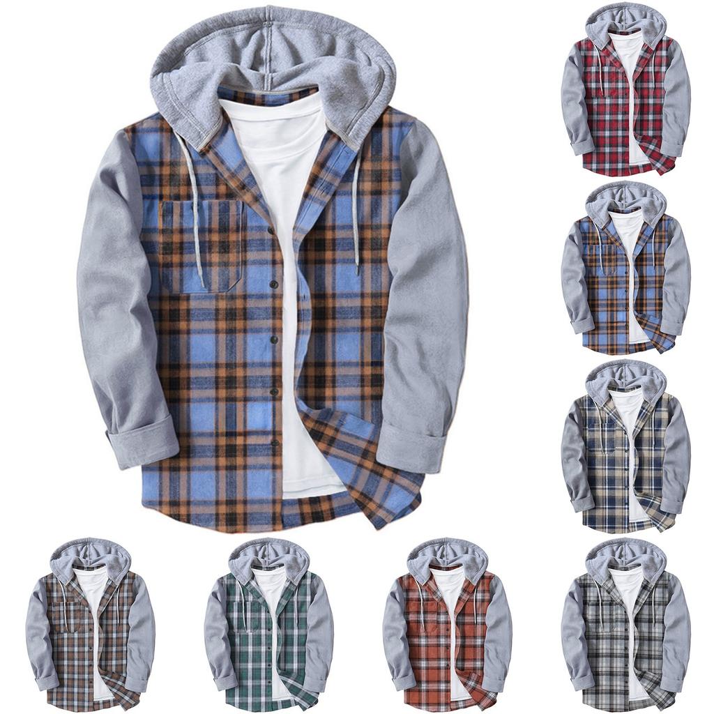 Men's Casual V-neck Knitted Fitted Shirt Jacket