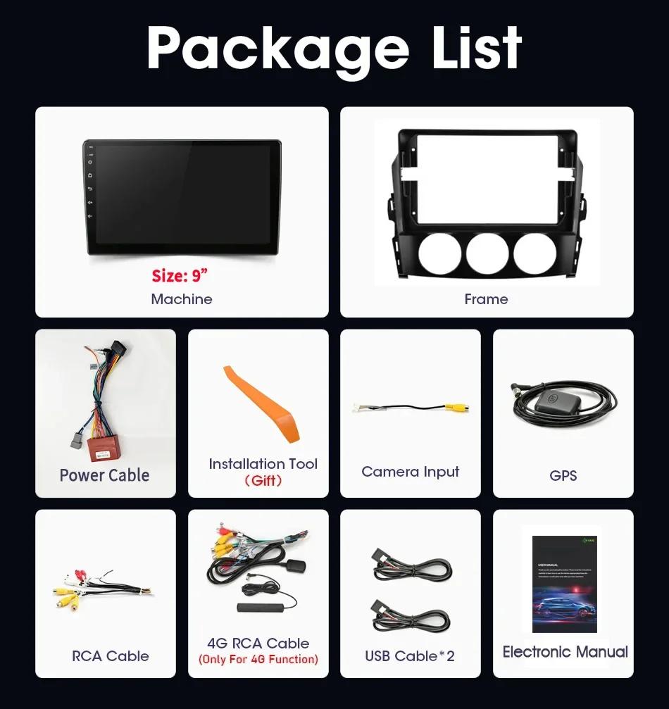 Car Radio Multimedia Player Navigation For Mazda MX-5 III 3 NC 2008-2015 Wireless CarPlay Touch Screen Stereo Android Bluetooth