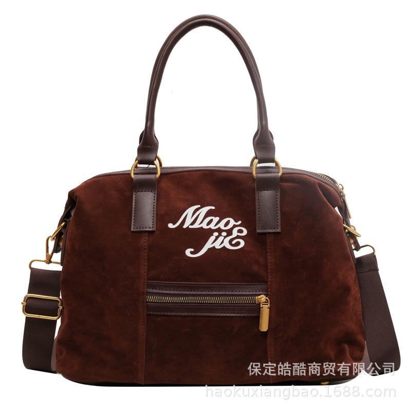 Maillard retro matte commuter bag women's 2025 autumn and winter new trendy retro tote bag large capacity messenger bag