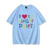 Valentinstag Partner Outfits Ich liebe es, mit den Fingern zu malen Ich bin Farbe T-Shirt Niedliches Herz Bunter Buchstaben Design Partner Shirt