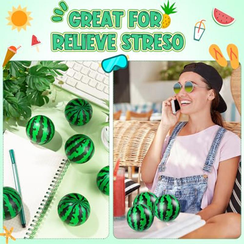 12/24/36PCS Watermelon Stress Balls Sensory Toys Push Stress Relief Soft Foam Ball Squishy Toys for Kids Adults Summer Gifts