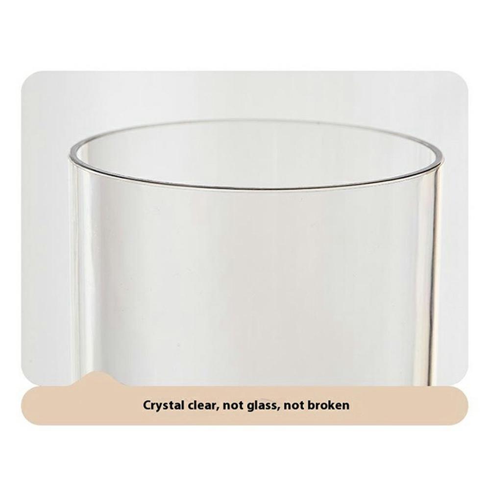 10x25cm Minimalist Flower Vase with Wooden Base PET Transparent Cylinder Vase Living Room Decoration