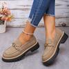 Spring/Autumn Round Head Thick Bottom Anti Slip Casual Work Shoes Fashion New Style Comfortable Large Single Shoes for Women