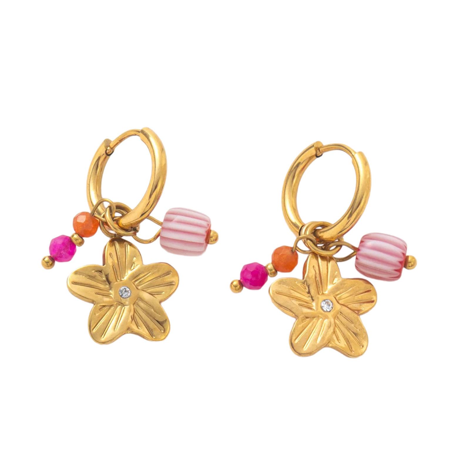 

Stylish Flower Drop Earrings Professional Resin Accent Comfortable All Day Wear Formal Casual Outfit Accessories