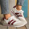 Women's Striped Sneakers New Spring/Autumn Collection Versatile German Training Shoes Lace Up White Shoes