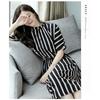Elegant Women Fashion Summer A Line Stripe Midi Dress In Plus Size For The Stylish You