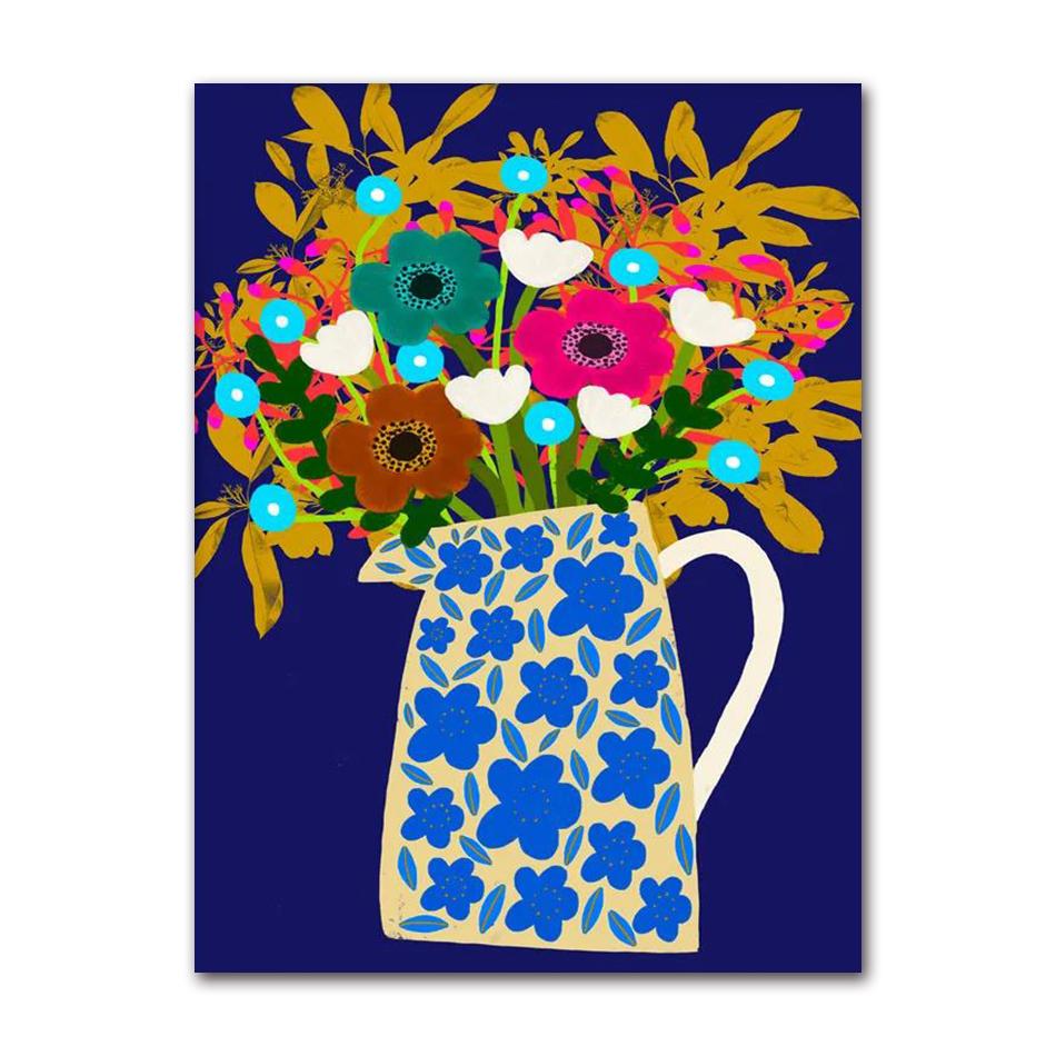 Nordic Posters and Prints for Room Decoration, Wall Photos, Colorful Flower, Rainbow, Cup, Lady Leopard, Canvas Painting