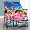 Dora Explorer Customize Your Name Blanket Lightweight Customizable Blanket Soft Warm Cozy for Picnics Home Decor Seaside Office Ideal for All Seasons