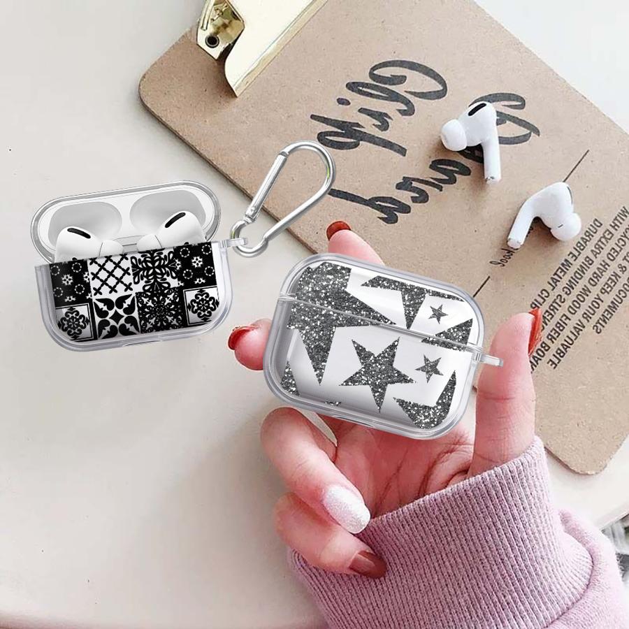 Clear Earphone Cases Cover Case For Airpods 3 Pro 1 4 Pro3 Pro2 2 Stars Carpet Patterns