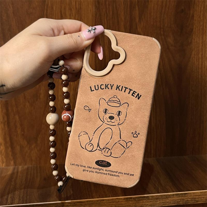 Cute and Creative Niche Ins Velvet Line Cats for Autumn and Winter Are Suitable for Apple 16promax