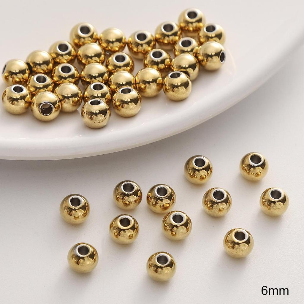 Stainless Steel Smooth Round Spacer Beads for Handmade DIY Bracelets & Necklaces