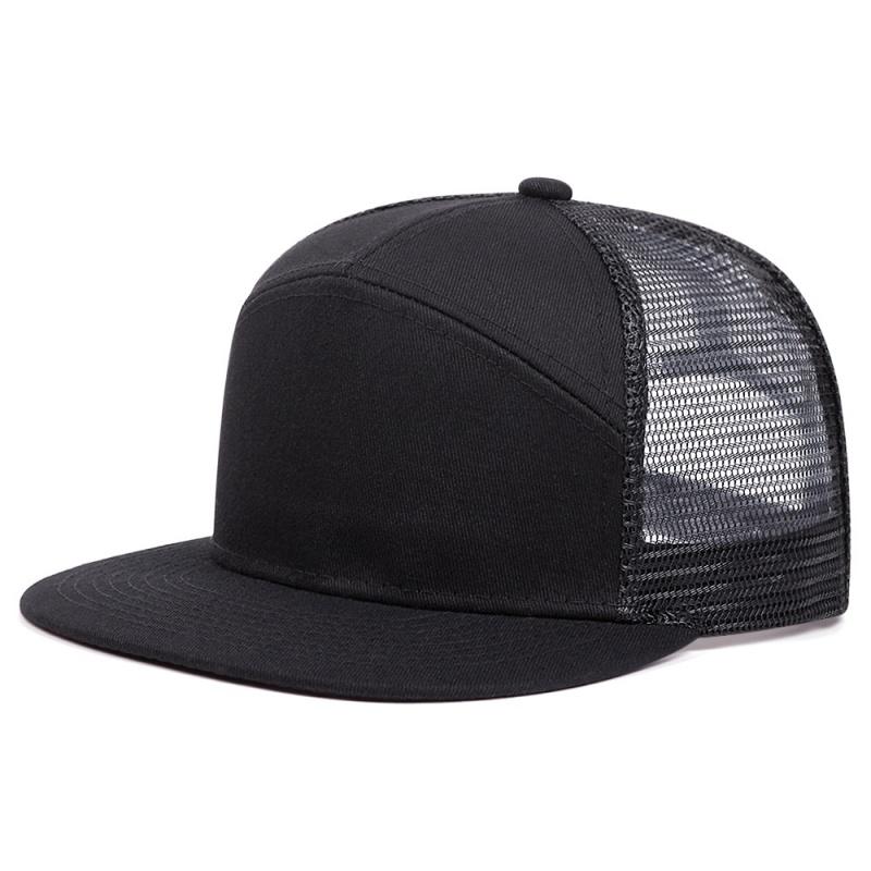 Vendita Calda Cappellino da Baseball Unisex a 7 Pannelli con Visiera Piatta Cappello Rete Pannelli Chiari Giuntati Cappello da Camionista da Esterno Snapback Regolabile cappello estivo