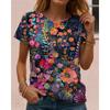 Women's T Shirt Print Floral Graphic Plants Vintage Stylish Classic Short Sleeve Crew Neck Round Neck Regular Tops Summer