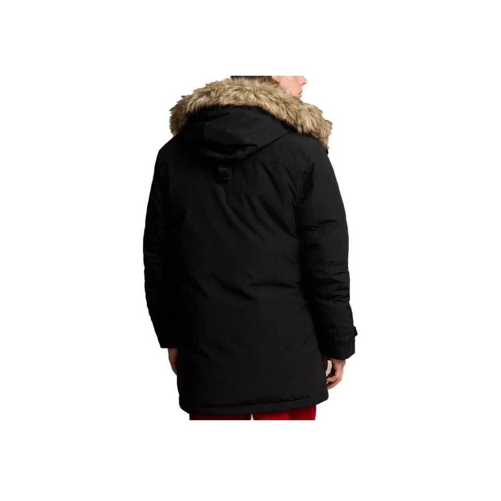Polo Ralph Lauren Jednobarevná bunda s dlouhým rukávem na zip s kapucí Pánské bundy Černá 710940235-001