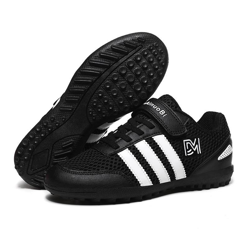 Kids' Soccer Shoes Breathable Mesh Upper Strap Non-slip Turf Sole Sports Shoes Sneakers