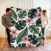 1pc Tropical Monstera and Hibiscus Print Rug, Made of Polyester, Machine Washable, Suitable for Sofas, Beds, and Living Rooms.