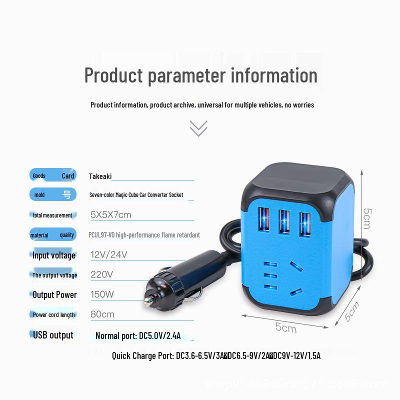 12V/24V auf 220V Auto- und LKW-Wechselrichter mit USB-Schnellladebuchse