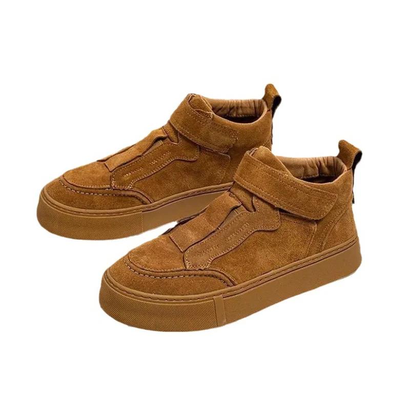 Men's High Top Retro Board Shoes Autumn Winter Trend Versatile Flats Sports Shoes Outdoor Street Casual Shoes