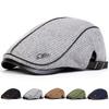 Men Letter Label Knitting Newsboy Caps British Painters Hats Spring and Autumn Adjustable Flat Cap Hip Hop Berets Peaked Cap