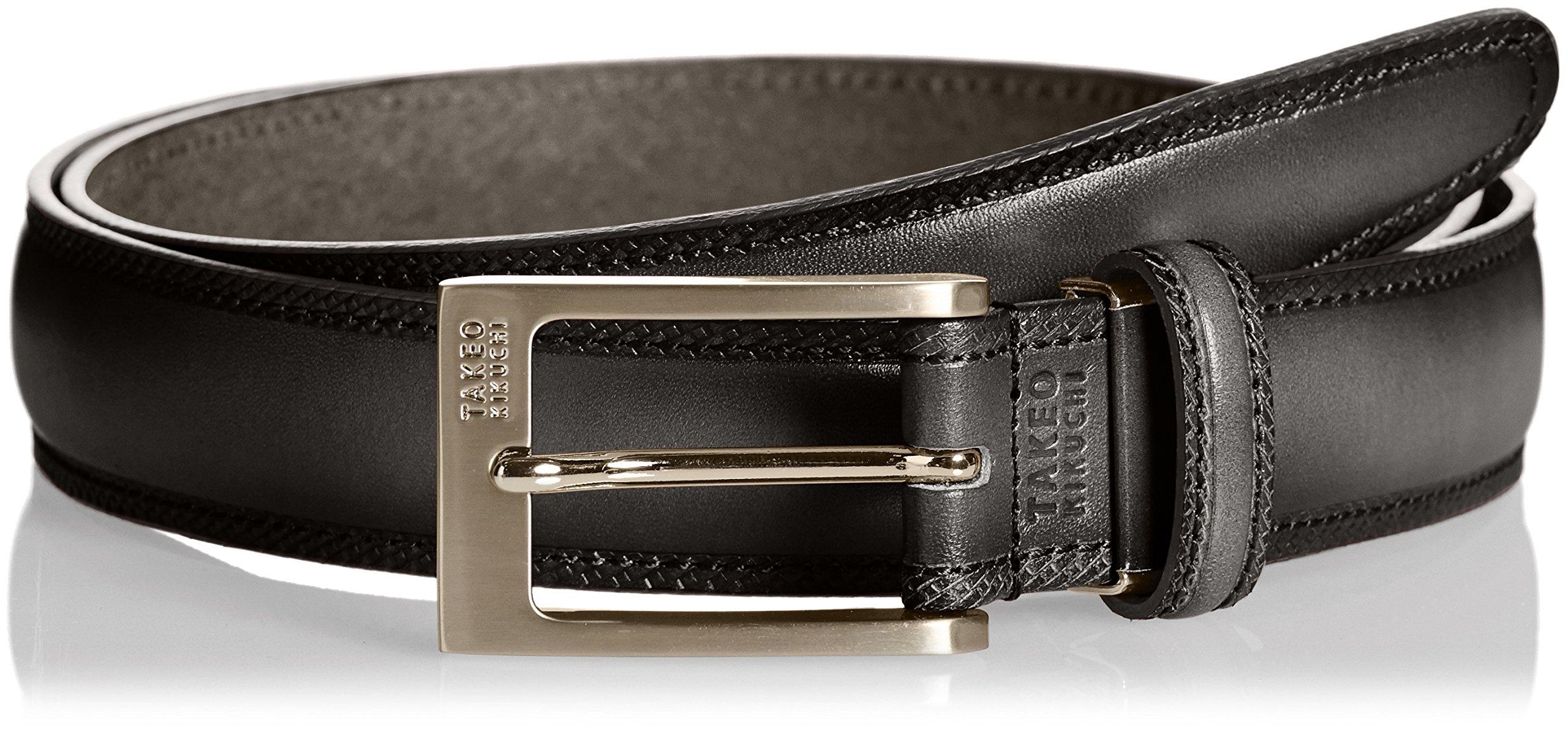 

[TAKEO KIKUCHI] Belt TK507019 Genuine Leather Men s Black 95cm Business Made in Japan Size adjustable