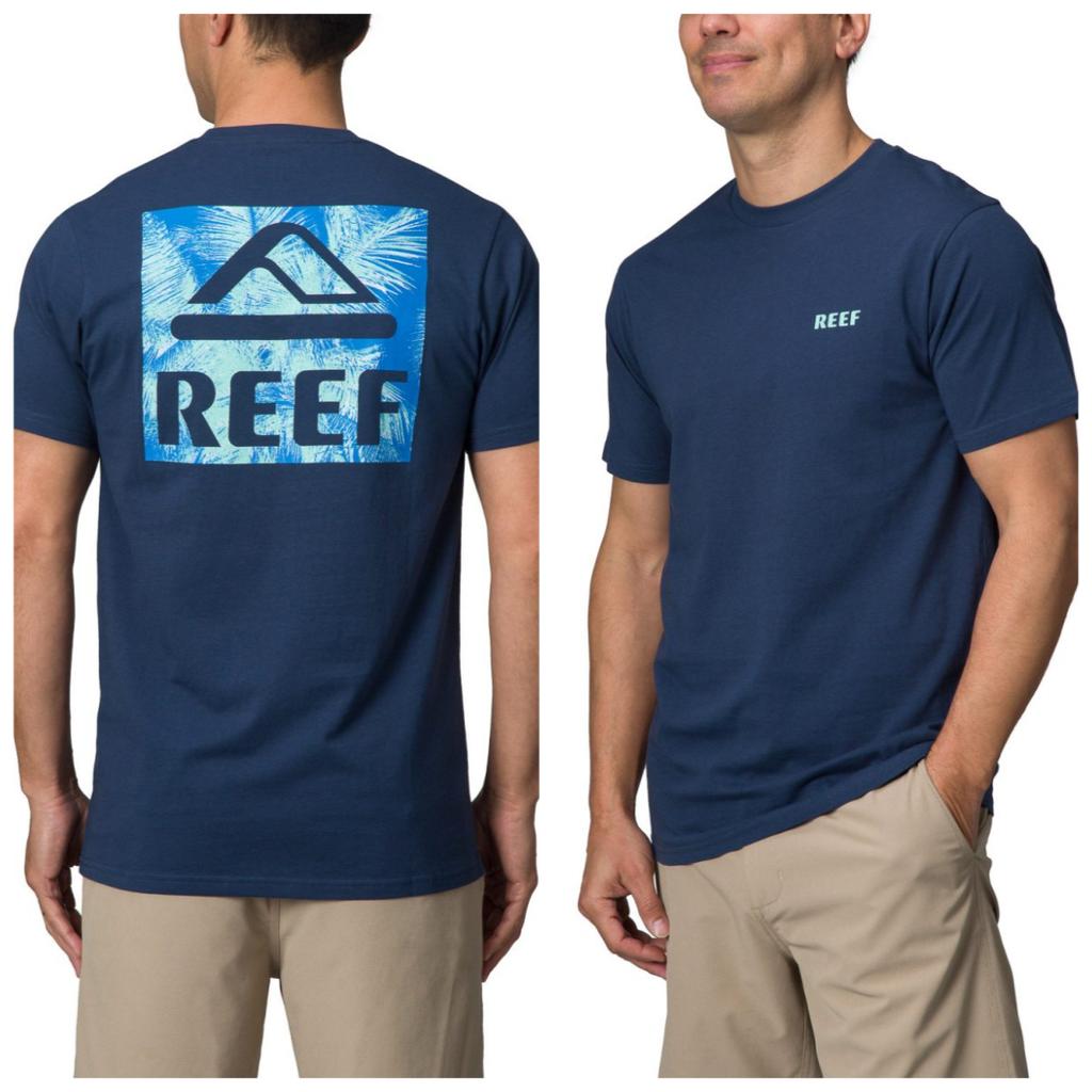 Brand Reef New Print T-shirts Holiday Casual Summer Tops Men's Short Sleeve Crew Neck Cotton Tee Comfortable Vacation Tops