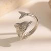 New Ocean Style Series Stainless Steel Rings Women Dolphin Adjustable Open Rings Personalized No Fade Party Jewelry Accessories