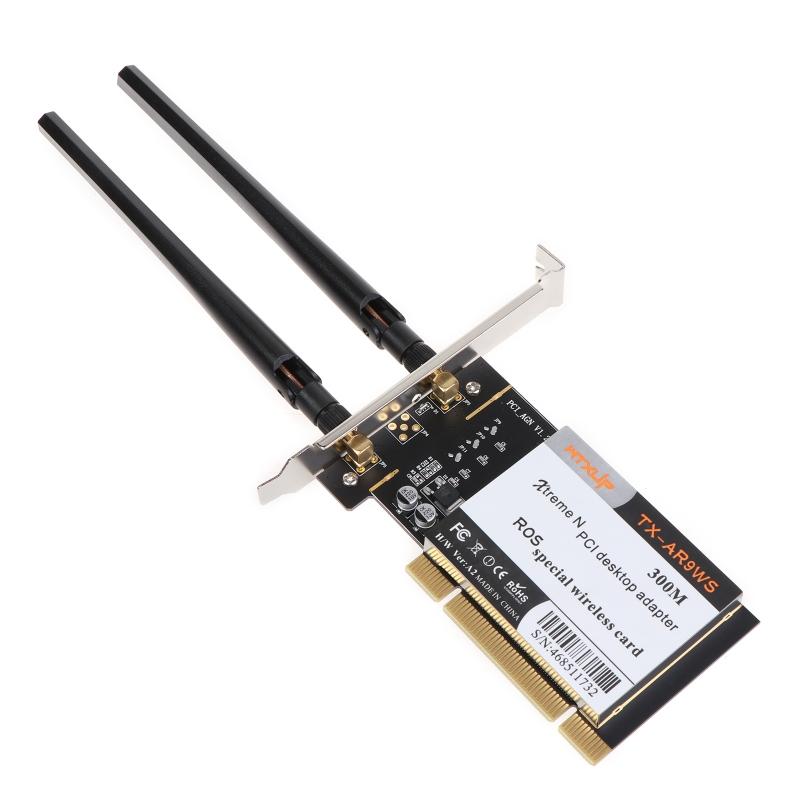 PCI k-kort, Trådløst WiFi-kort AR9223 300M PCI Stasjonær PC - Bånd 2,4/5 GHz Trådløst Stasjonær PC k-kort