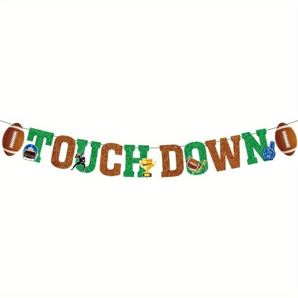 Super Bowl Banner Rugby Party Decoration Game Time Touch Down Garlands Happy Rugby Birthday Party  Scene Layout Supplies