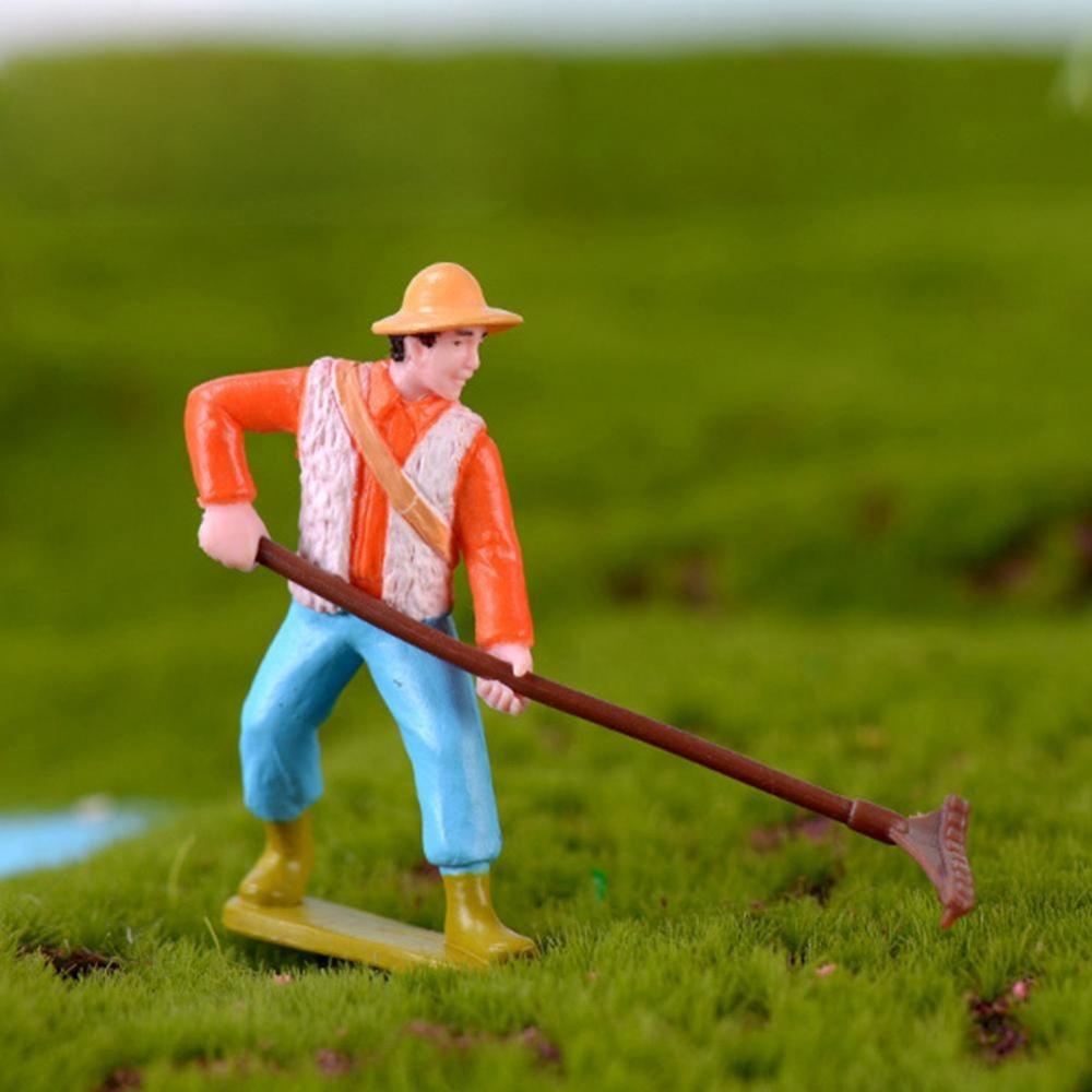 Farmland Worker Animal Model Home Decor Figurines Fairy Garden Ornaments Miniatures Micro Landscape