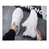 Autumn Men Pure Black Dad Sneakers Knit Mesh Breathable Height Increasing Casual Shoes
