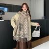 Letter plaid premium imitation cashmere scarf women's winter versatile couple scarf thickened warm fringed shawl
