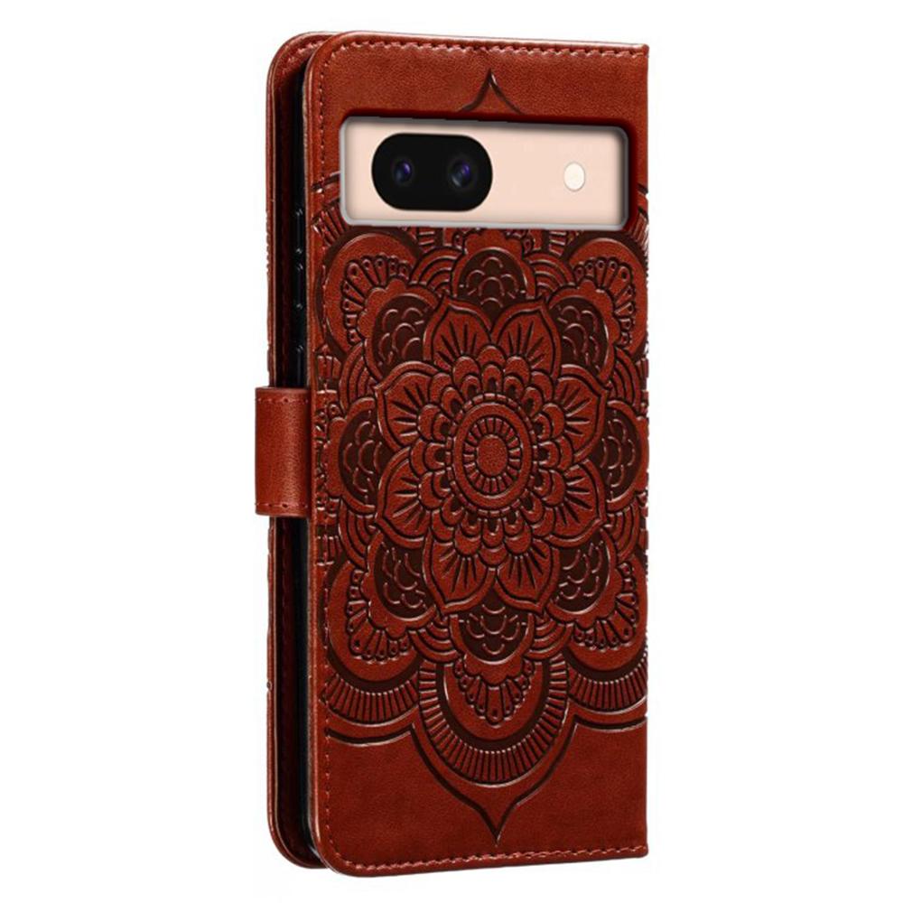 For Google Pixel 8a Case PU Leather Mandala Imprinted Design Wallet Phone Cover