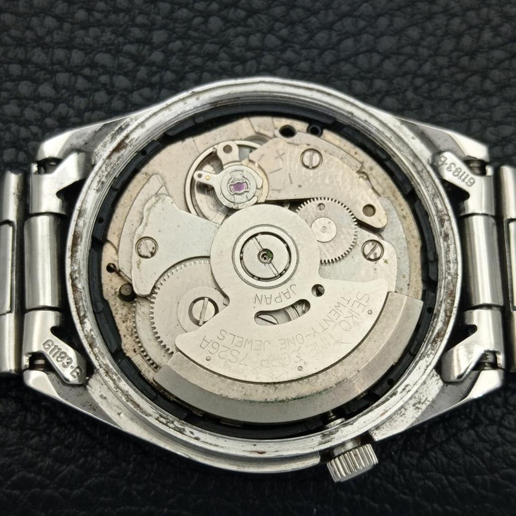 GENUINE VINTAGE SEIKO 5 AUTOMATIC JAPAN 7S26A MENS BLACK DIAL WATCH a702398-5 R124-a702398