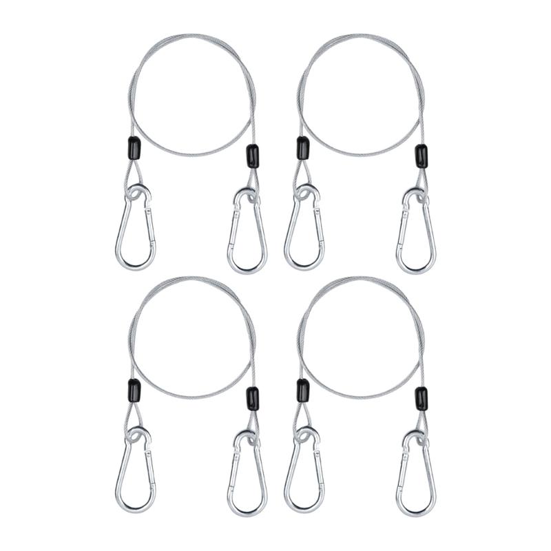 4Pieces Stainless Steel Locking Cables with Double Hook Design Wire Rope for Outdoor Furniture Bikes Motorcycles Garden