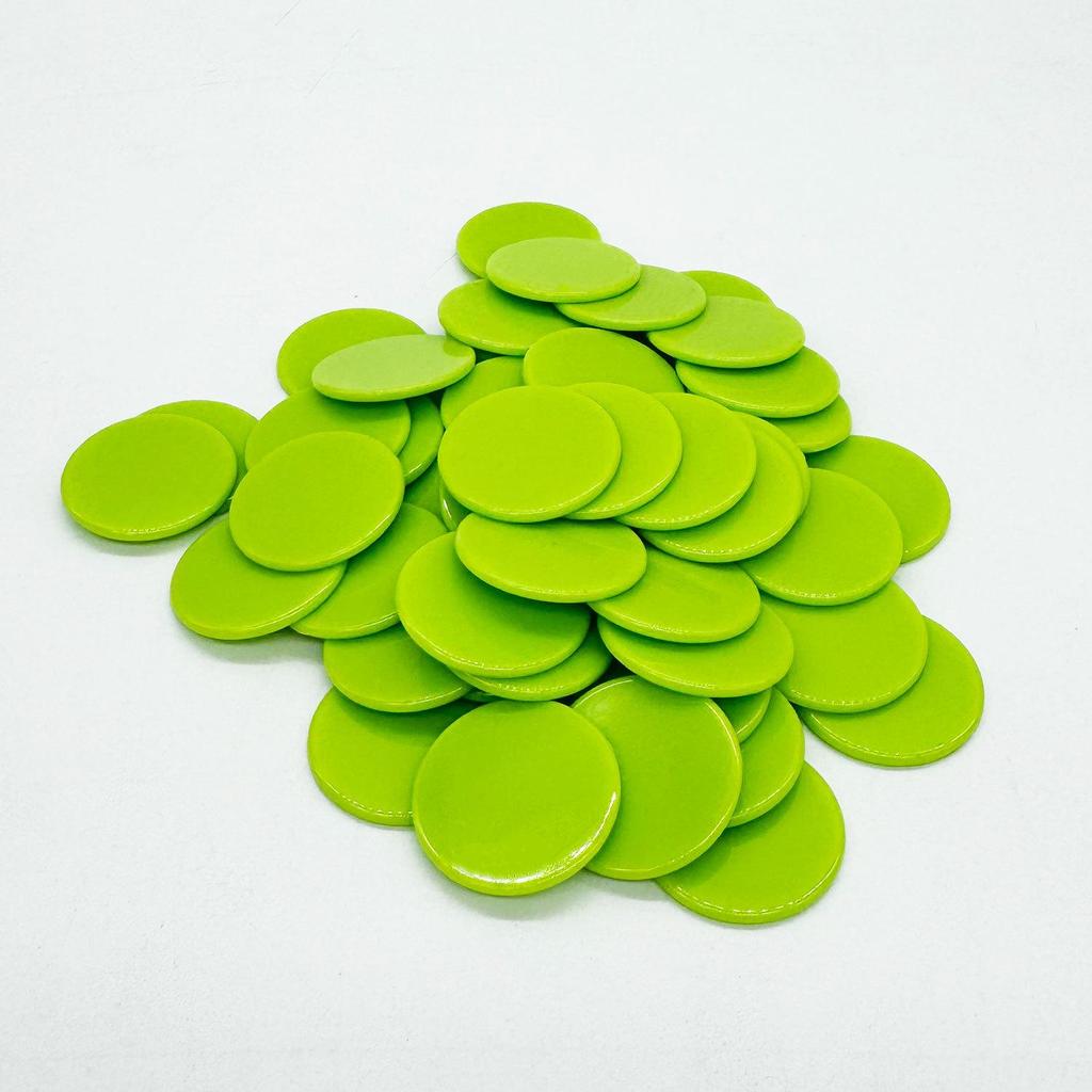 Thickened 25mm Transparent Solid Color Round Chips: 10 Colors for Early Education and Montessori Math Counting Aids