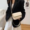 New simple solid color women's bag texture popular Japanese contrasting color shoulder bag niche foreign style messenger bag