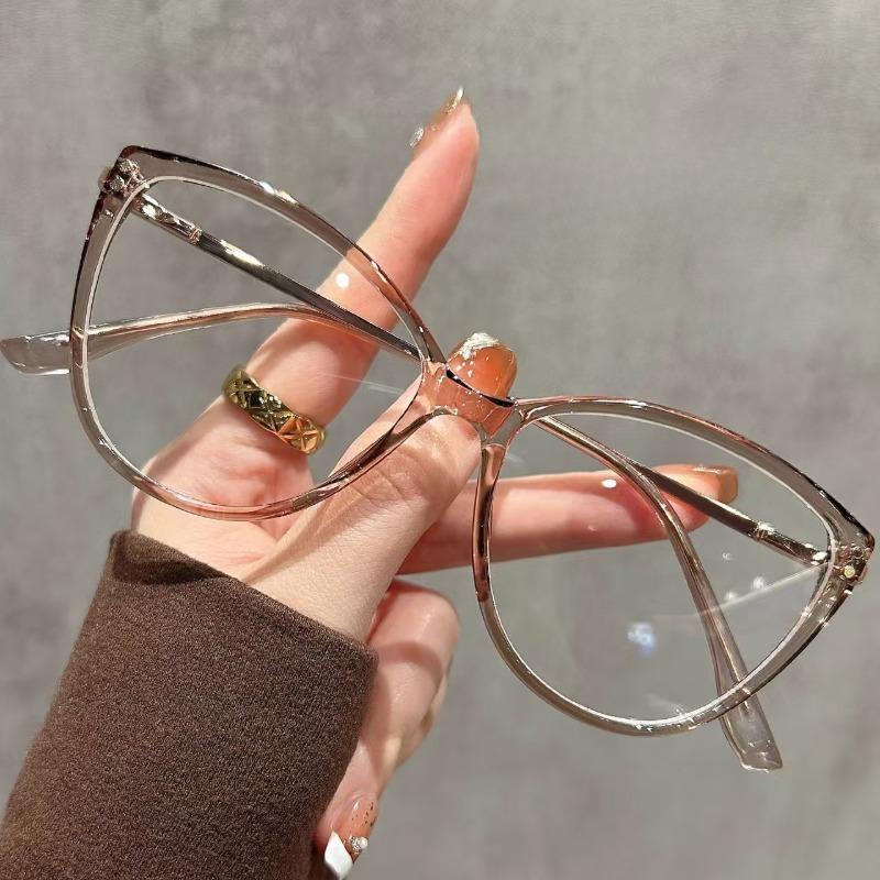 Oversized Cat-Eye Presbyopia Glasses Luxurious Ultra-Lightweight Blue Light-Blocking Women Reader Eyewear Diopter 0 To +4.0