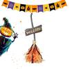 Flygande Häxkvast Halloween Häxa Flygande Kvastskaft Belyst Realistiska Gående Scenrekvisita Med Skrämmande Skratt För Huvudägarfest