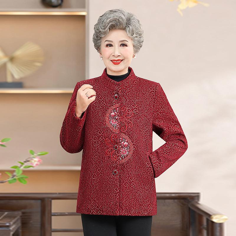 

Stylish Grandma Jacket: Comfortable Spring/Autumn Wear for Women in Their 60s & 70s 5XL (73-78 kg) червоний