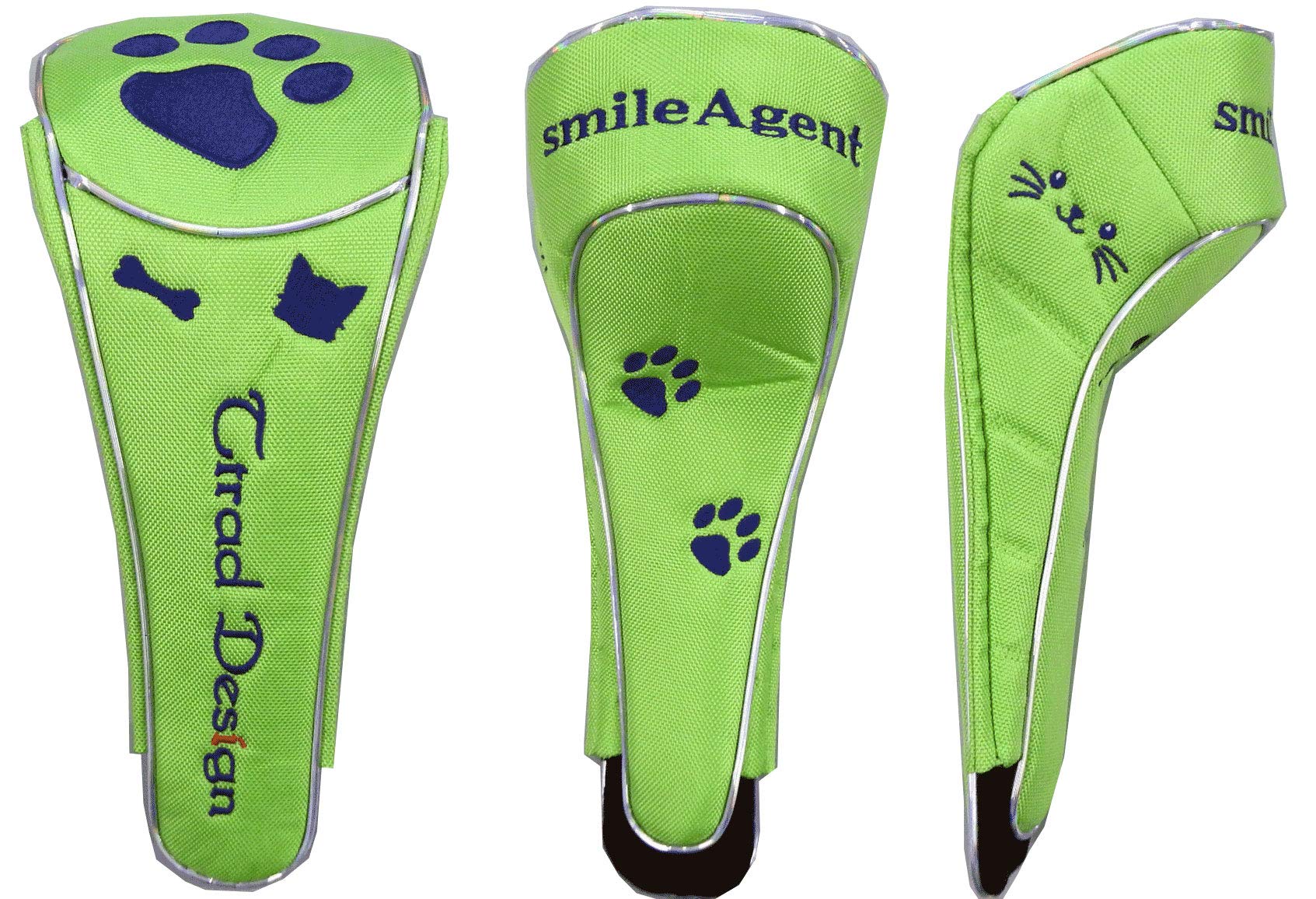 

Golf Driver Headcover with Paw Print Design and Magnetic Finish for (Green, Driver) зелёный