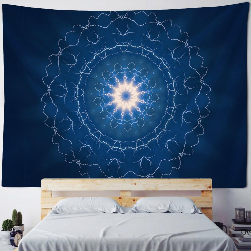 Psychedelic mandala tapestry geometric fractal kaleidoscope art wall hanging cloth hippie bohemian home decoration bed sheet