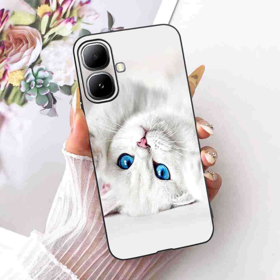 For Infinix Smart 20 4G X6840 X6840B Case Cartoon Cat Dinosaur TPU Black Cover For  Infinix Smart20 smart 20 4G Phone Casing