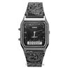 Ceas unisex Vintage Liberty Analog Digital cu cadran negru, cu quartz, AQ-230EBLT-1A
