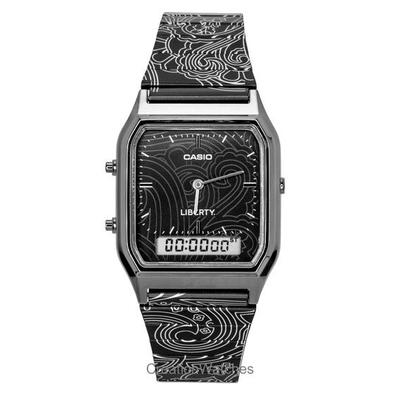 Relógio Analógico Digital Vintage Liberty Mostrador Preto Quartzo AQ-230EBLT-1A Unissex