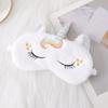 Unicorn Ears Plush Eye Mask with Embroidered Rabbit Design for Sleep Shading