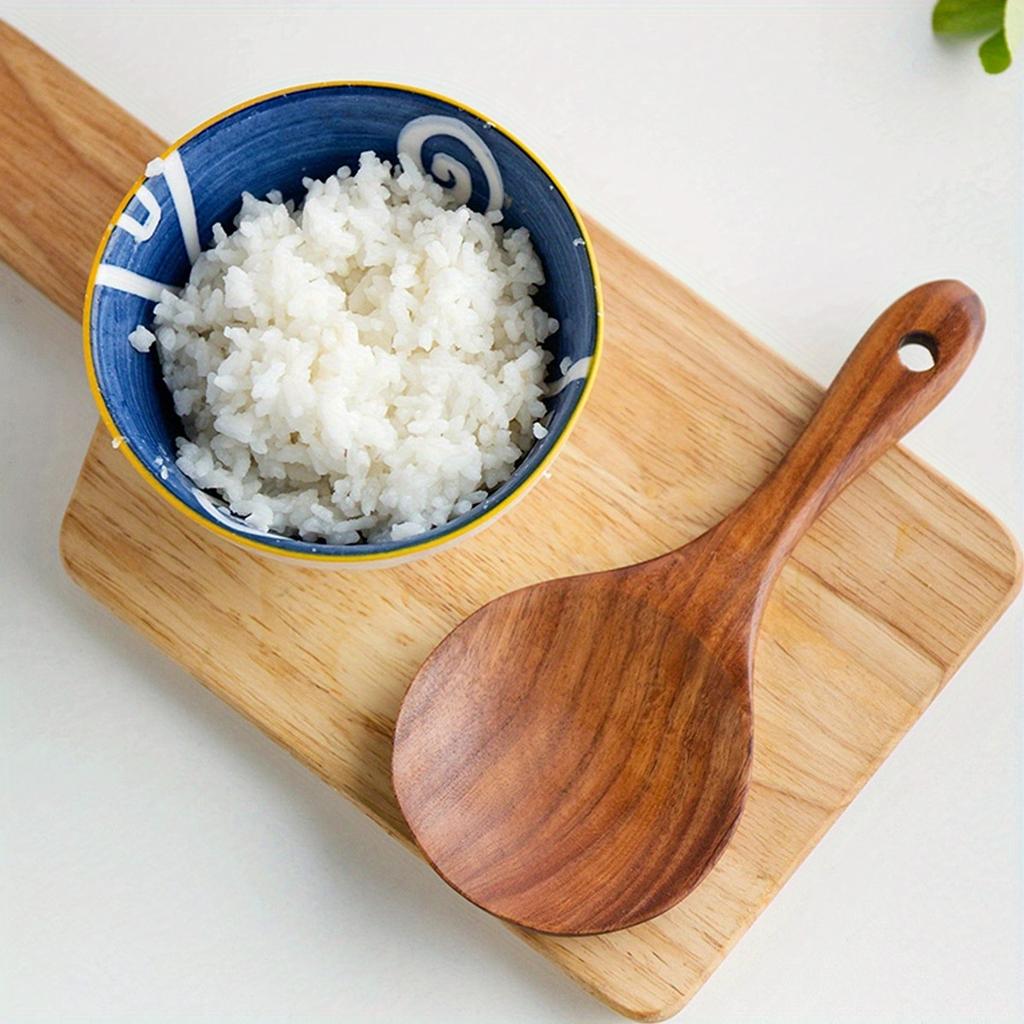 Wood Rice Spoon Wooden Kitchen Spoon Rice Paddle Scoop Ladle Tablespoon Big Serving Spoon Tableware Kitchen Utensils