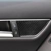 2Pcs Black Carbon Fiber Car Inner Door Panel Cover Trim Fit for Mercedes Benz C Class W204 2013 2012 2011 2010 2009 2008 2007