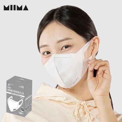 Miima Health Mask Small 30-Pack (KF80) White/Black (Choose 1)