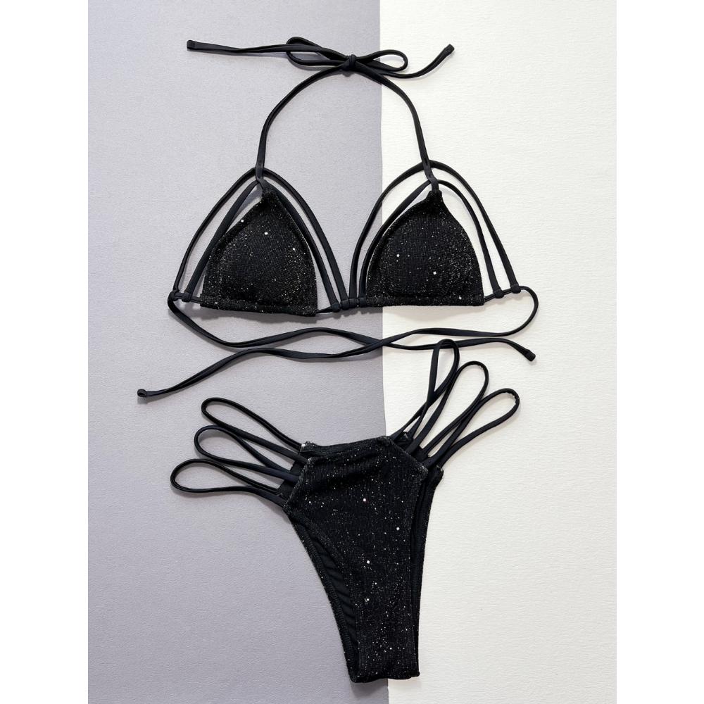 Swimwear  Single Bikini Solid Bikini Women's Split Swimwear Triangle Bikini